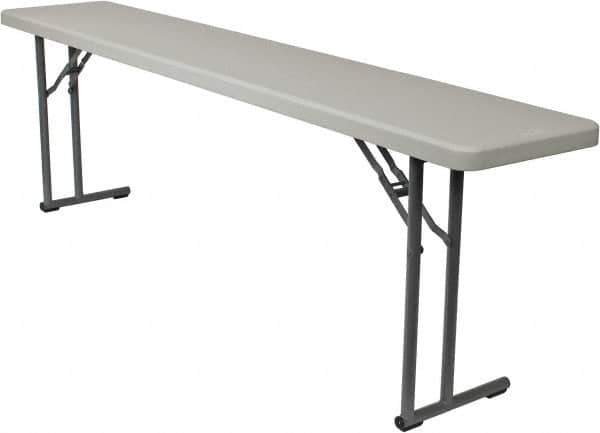 NPS - 96" Long x 18" Wide x 29-1/2" High, Lightweight Folding Table - Speckled Gray - Exact Tool & Supply