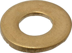 Value Collection - #8 Screw, Brass Standard Flat Washer - 0.172" ID x 7/16" OD, 0.032" Thick, Plain Finish - Exact Tool & Supply