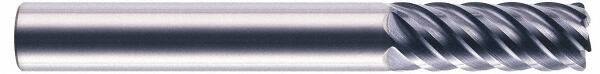 RobbJack - 1", 10 Flute, Single End, Solid Carbide, 0.06" Corner Radius End Mill - 6" OAL, 45° Helix, Right Hand Flute, 2" LOC, Right Hand Cut - Exact Tool & Supply