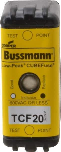 Cooper Bussmann - 300 VDC, 600 VAC, 20 Amp, Time Delay General Purpose Fuse - Plug-in Mount, 1-7/8" OAL, 100 at DC, 200 (CSA RMS), 300 (UL RMS) kA Rating - Exact Tool & Supply