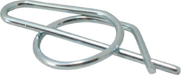 Value Collection - 3/4" Shaft Diam, 2.081" Long, 0.08" Wire Diam, Locking Cotter Pin - 0.76 to 0.77" Ring Diam, RC 60-70 Spring Steel, Zinc-Plated Finish - Exact Tool & Supply