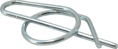 Value Collection - 3/4" Shaft Diam, 2.081" Long, 0.08" Wire Diam, Locking Cotter Pin - 0.76 to 0.77" Ring Diam, RC 60-70 Spring Steel, Zinc-Plated Finish - Exact Tool & Supply
