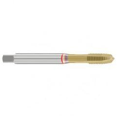 M10x1.0 6H 3-Flute Cobalt Red Ring Spiral Point Plug Tap-TiN - Exact Tool & Supply