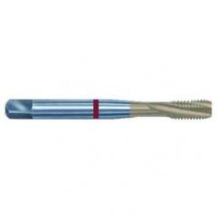 6-32 2B 3-Flute PM Cobalt Red Ring Semi-Bottoming 15 degree Spiral Flute Tap-TiN - Exact Tool & Supply