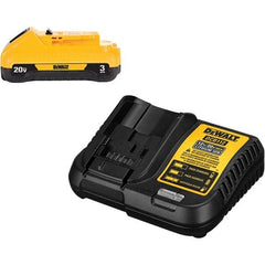 DeWALT - 20 Volt, 1 Battery Lithium-Ion Power Tool Charger - 30 min to 1 hr to Charge, 20 Volt MAX Batteries Power Source, Battery Included - Exact Tool & Supply