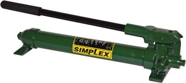 TK Simplex - 1 Stage, 3/8 NPTF, 0.16 Cu In Per Stroke, Manual Hydraulic Pump - 40 Cu In Reservoir, 10,000 psi Second Stage - Exact Tool & Supply