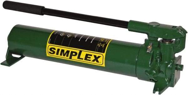 TK Simplex - 2 Stage, 5" Piston Diam, 3/8 NPTF, 0.99 & 0.15 Cu In Per Stroke, Manual Hydraulic Pump - 134 Cu In Reservoir, 350 psi First Stage, 10,000 psi Second Stage - Exact Tool & Supply