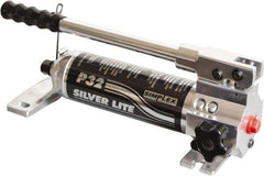 TK Simplex - 2 Stage, 3.19" Piston Diam, 3/8 NPTF, 0.43 & 0.06 Cu In Per Stroke, Manual Hydraulic Pump - 30 Cu In Reservoir, 200 psi First Stage, 10,000 psi Second Stage - Exact Tool & Supply