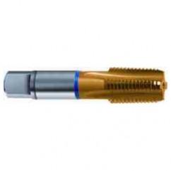 1/4-18 Dia. - 5 FL - Cobalt Spiral Flute NPTF Blue Ring Tap-TiN-25 Degree Helix - Exact Tool & Supply