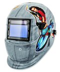 #41288 - Solar Powered Auto Darkening Welding Helment; Pin Up Girl Graphics - Exact Tool & Supply