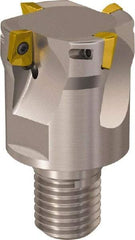 Seco - 50mm Cut Diam, 62mm Max Depth of Cut, 99mm OAL, Indexable Square Shoulder Helical End Mill - C6 Modular Connection, 90° Lead Angle, Through Coolant, Series R217.69 - Exact Tool & Supply