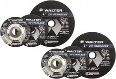WALTER Surface Technologies - 4-1/2" Aluminum Oxide Cutoff Wheel - 3/64" Thick, 7/8" Arbor, 13,300 Max RPM, Use with Angle Grinders - Exact Tool & Supply