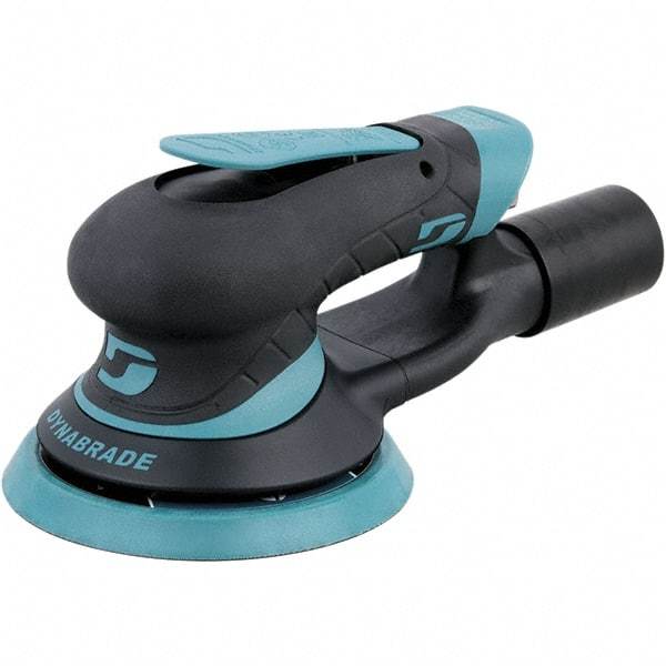 Dynabrade - 12,000 RPM, 12,000 OPM, 19 CFM Air Consumption, 90 psi Air Pressure, Random Air Orbital Sander - Round Pad, Hook & Loop Backing, 1/4 NPT Inlet - Exact Tool & Supply