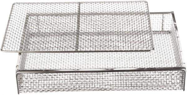 Marlin Steel Wire Products - 11" Deep, Rectangular Stainless Steel Mesh Basket - 16" Wide x 3" High - Exact Tool & Supply