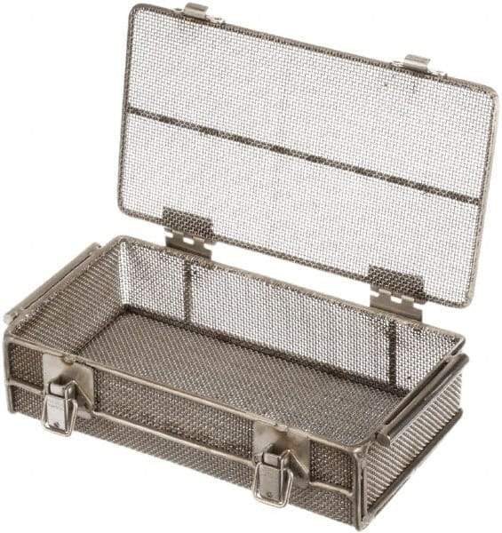 Marlin Steel Wire Products - 5-5/8" Deep, Rectangular Stainless Steel Mesh Basket - 11" Wide x 3-1/8" High - Exact Tool & Supply