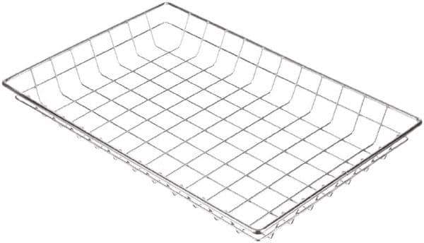 Marlin Steel Wire Products - 12" Deep, Rectangular Steel Wire Basket - 18" Wide x 2" High - Exact Tool & Supply