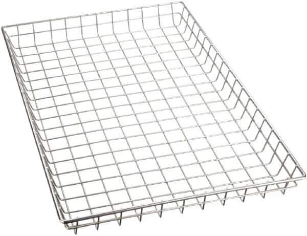 Marlin Steel Wire Products - 16" Deep, Rectangular Steel Wire Basket - 26" Wide x 2" High - Exact Tool & Supply