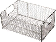 Marlin Steel Wire Products - 10" Deep, Rectangular Stainless Steel Wire Basket - 14" Wide x 6" High - Exact Tool & Supply