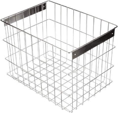 Marlin Steel Wire Products - 16-1/2" Deep, Rectangular Stainless Steel Wire Basket - 11-3/4" Wide x 12-1/4" High - Exact Tool & Supply
