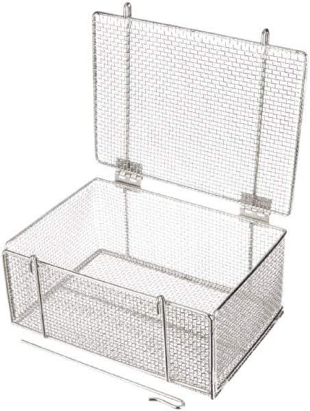 Marlin Steel Wire Products - 10" Deep, Rectangular Stainless Steel Wire Basket - 14" Wide x 6-9/16" High - Exact Tool & Supply