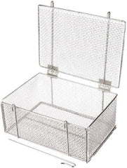 Marlin Steel Wire Products - 10" Deep, Rectangular Stainless Steel Wire Basket - 14" Wide x 6-9/16" High - Exact Tool & Supply
