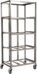Marlin Steel Wire Products - 24-1/2" Wide x 18-13/32" Long x 12-1/4" High Storage Rack Cart - 4 Shelf, 4 Slot, Stainless Steel, 4 Swivel Casters - Exact Tool & Supply