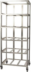 Marlin Steel Wire Products - 21-21/32" Wide x 28-1/2" Long x 12-1/4" High Storage Rack Cart - 5 Shelf, 5 Slot, Stainless Steel, 4 Swivel Casters - Exact Tool & Supply