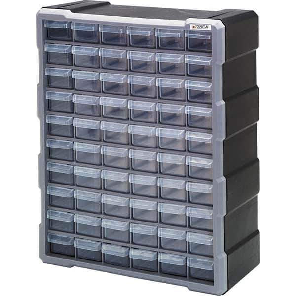 Quantum Storage - 60 Drawer, Small Parts Drawer Cabinet System - 18-3/4" Deep x 6-1/4" Wide x 15" High - Exact Tool & Supply