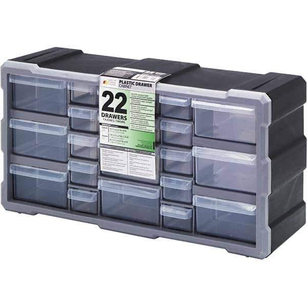 Quantum Storage - 22 Drawer, Small Parts Drawer Cabinet System - 19-1/2" Deep x 6-1/4" Wide x 10" High - Exact Tool & Supply