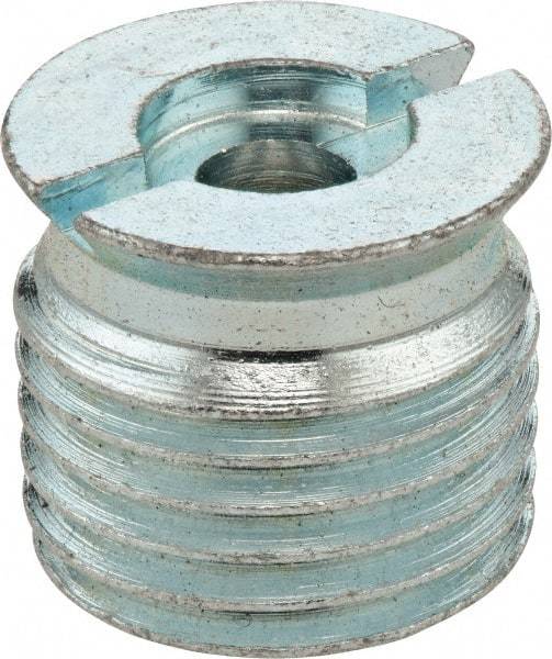 Umeta - Straight Head Angle, 1/4 NPTF Steel Flush-Style Grease Fitting - 9/16" Overall Height, Zinc Plated Finish - Exact Tool & Supply