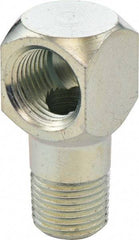 Umeta - 90° Head Angle, 1/8 PTF Steel Grease Fitting Adapter - 1/2" Hex, 1-1/8" Overall Height, Zinc Plated Finish - Exact Tool & Supply