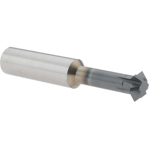 Accupro - 5/8° 5/8" Cut Diam, 0.25" Cut Width, 5/8" Shank, Solid Carbide Double-Angle Cutter - Exact Tool & Supply