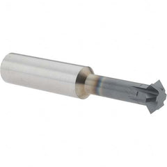 Accupro - 5/8° 5/8" Cut Diam, 0.25" Cut Width, 5/8" Shank, Solid Carbide Double-Angle Cutter - Exact Tool & Supply