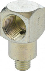 Umeta - 90° Head Angle, 1/4-28 PTF Steel Grease Fitting Adapter - 1/2" Hex, 1.0313" Overall Height, Zinc Plated Finish - Exact Tool & Supply