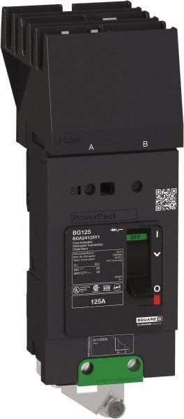 Square D - 80 Amp, 480Y/277 VAC, 2 Pole, Panel Mount B-Frame Circuit Breaker - Thermal-Magnetic Trip, 65 kA at 240 VAC, 35 kA at 480Y/277 VAC Breaking Capacity, 14-2/0 AWG - Exact Tool & Supply