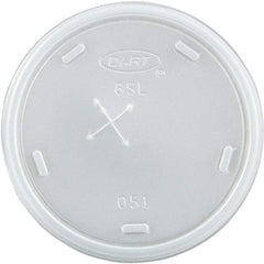 DART - Plastic Cold Cup Lids, Fits 8-9 oz Cups - Translucent - Exact Tool & Supply