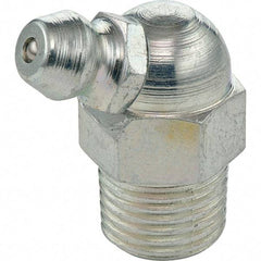 Umeta - 67° Head Angle, 1/8 PTF Stainless Steel Standard Grease Fitting - 7/16" Hex, 0.9531" Overall Height - Exact Tool & Supply