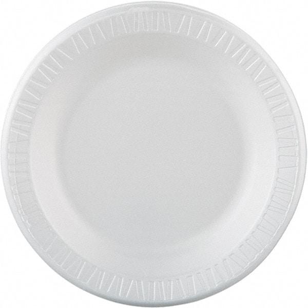 DART - Foam Dinnerware Plate, 10-1/4" - White - Exact Tool & Supply