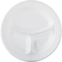 DART - Dart Famous Service Dinnerware, 3-Compartment Plate, 10 1/4" - White - Exact Tool & Supply