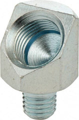 Umeta - 45° Head Angle, 1/4-28 PTF Steel Grease Fitting Adapter - 1/2" Hex, 13/16" Overall Height, Zinc Plated Finish - Exact Tool & Supply