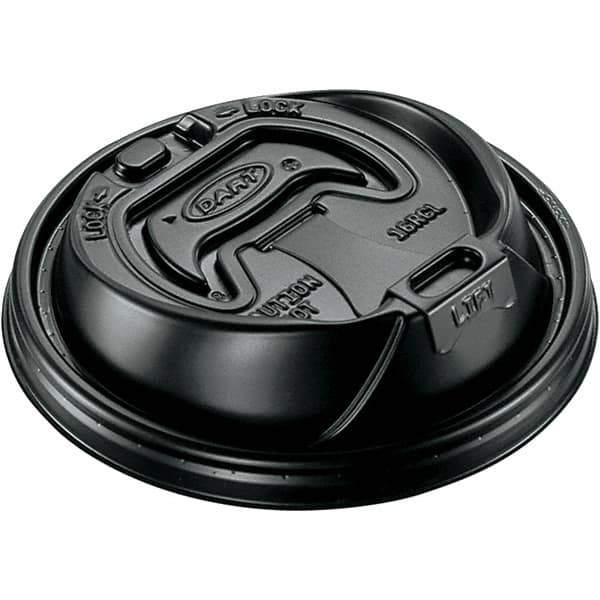 DART - Hot Cup Lids, 12-24 oz Cups - Black - Exact Tool & Supply