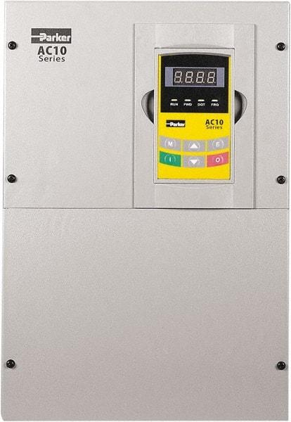 Parker - Three Phase, 460 Volt, 60 hp, Variable Frequency Drive - 12.4" Wide x 9.21" Deep x 18" High, IP20 - Exact Tool & Supply