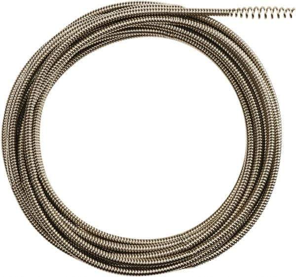 Milwaukee Tool - 5/16" x 25' Drain Cleaning Machine Cable - Inner Core Bulb Auger, 1-1/4" to 2-1/2" Pipe, Use with Milwaukee M18 Drain Snakes - Exact Tool & Supply