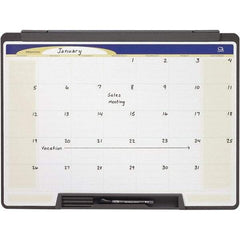 Quartet - 18" High x 24" Wide Magnetic Dry Erase Calendar - Melamine, Includes Accessory Tray/Rail & Dry-Erase Marker - Exact Tool & Supply