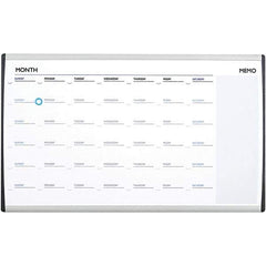 Quartet - 18" High x 30" Wide Magnetic Dry Erase Calendar - Steel, Includes Mounting Kit - Exact Tool & Supply