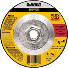 DeWALT - 4-1/2" Wheel Diam, 1/4" Wheel Thickness, 7/8" Arbor Hole, Type 27 Depressed Center Wheel - Fine/Coarse Grade, Ceramic, 13,300 Max RPM - Exact Tool & Supply