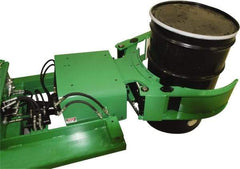 Valley Craft - 2,000 Lb Load Capacity, 30, 55 & 85 Gal Forklift Drum Rotator - Steel Wheels - Exact Tool & Supply