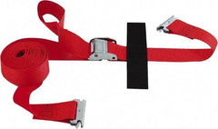 Snap-Loc - 16' Long x 2" Wide, 3,000 Lb Basket Capacity, Polyester & Steel Web Sling - 2" Diam Chain, Red, with Cambuckle Tie Down - Exact Tool & Supply