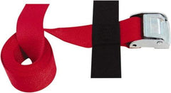 Snap-Loc - 8' Long x 2" Wide, 3,000 Lb Basket Capacity, Polyester & Steel Web Sling - Red, with Cambuckle Tie Down - Exact Tool & Supply