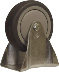 Snap-Loc - 4" Diam x 1" Wide x 5" OAH Top Plate Mount Rigid Caster - Polyurethane, 375 Lb Capacity, Ball Bearing, 1-3/4 X 2-7/8" Plate, Round Stem - Exact Tool & Supply